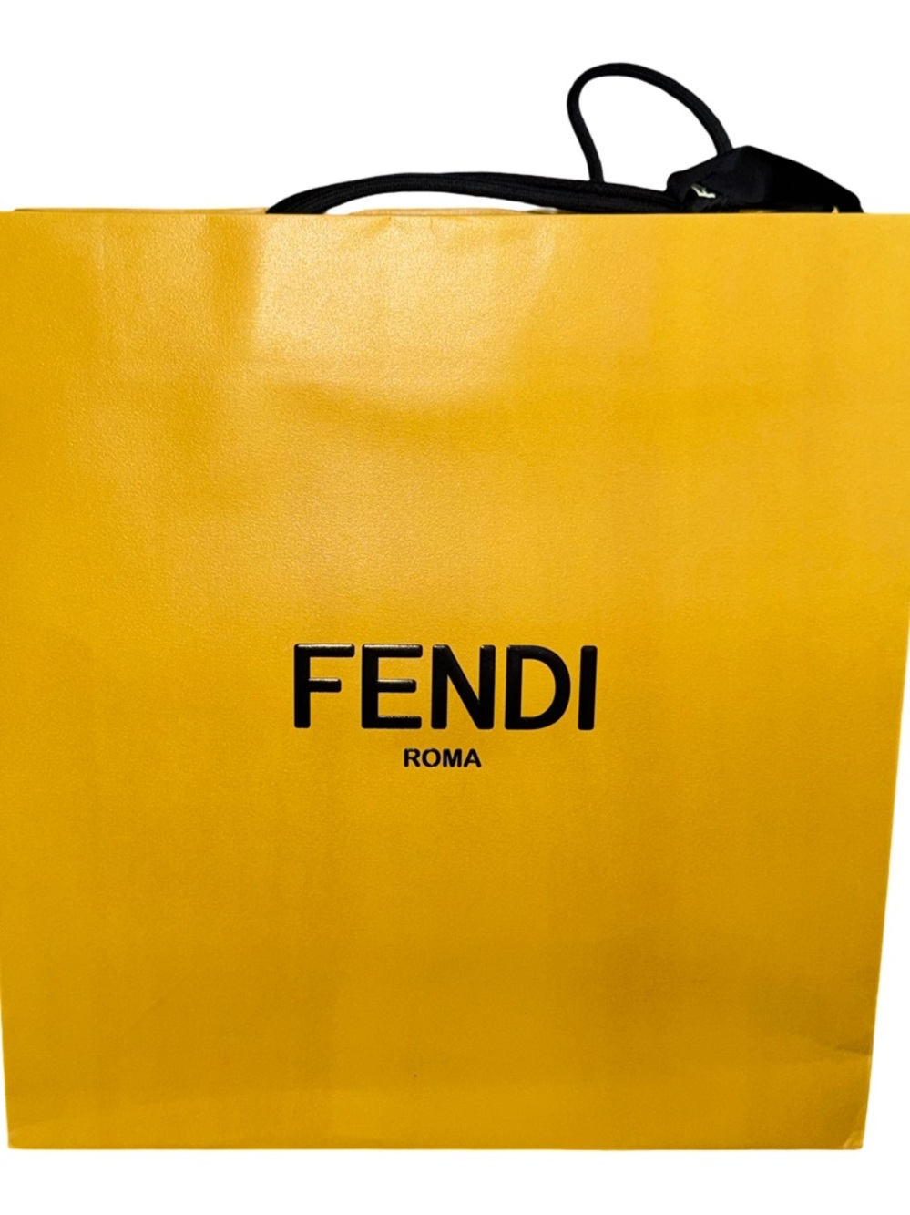 Fendi Yellow Tote with Black Handles